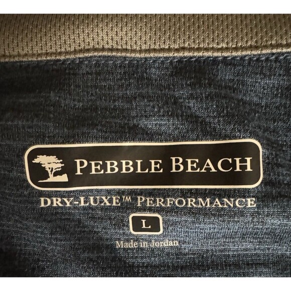 Pebble Beach Mens Large Blue Dry-Luxe Performance 1/4 Zip Shirt Pull Over New - Picture 4 of 10